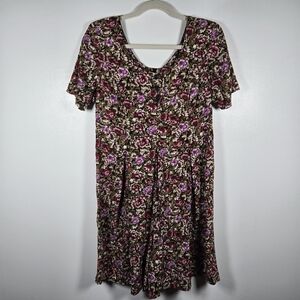 Vintage 90s Alix Taylor New York Floral Romper Size 12